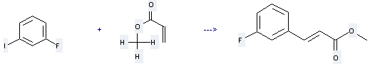 3-Iodofluorobenzene can be used to produce methyl (E)-m-fluorocinnamate with acrylic acid methyl ester at temperature of 50 °C